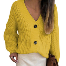 Load image into Gallery viewer, 2020 New Casual Loose Long Sleeve Single Row Button Sweater Sweater Cardigan Women Knitwear V Neck Women's Clothing Cardigan